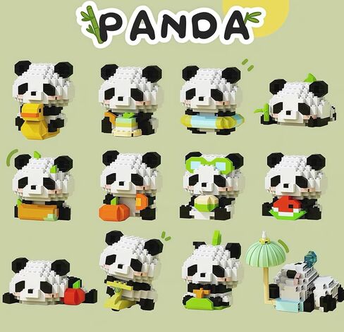 1 Piece Panda Eating Bamboo Hand-Assembled Figurine with Display Base, Cute Animal Desk Decor, Chinese Theme Collectible Statue for Home Office Shelf in Kuwait