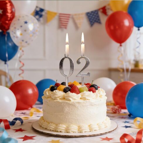 Reusable Number Candle Holder Set – Silver Stainless Steel Adjustable Birthday Cake Candle Holders for Birthday Cake Decorations, Anniversary Party Supplies, Eco-Friendly Baking Accessories 1pcs in Saudi Arabia