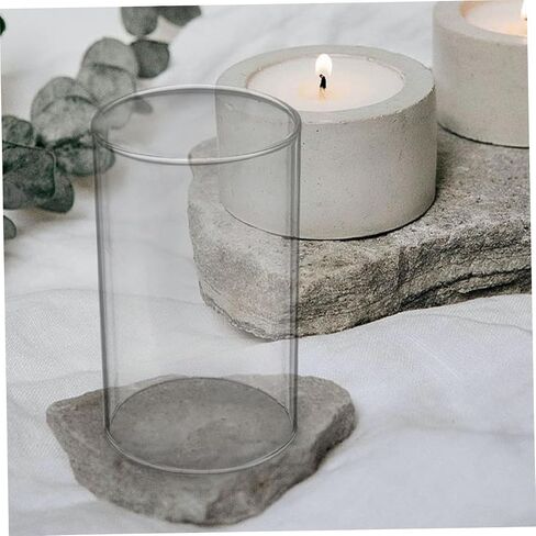 2pcs Candle Shade Wedding Candles Decor Taper Chimney Tube Holder Transparent Glass Dome Open Both End Chimney Tube Decorative Cover Classic Cap in Kuwait