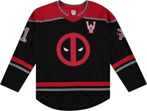 قميص هوكي رجالي من Marvel Spiderman - قميص كلاسيكي للرجال من Marvel Spiderman Hockey Jersey Avengers Fashion in Kuwait