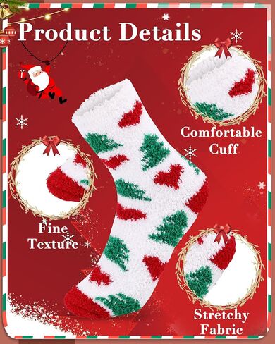 Taiyin 80 Pairs Kids Christmas Fuzzy Socks Bulk Fluffy Winter Warm Slipper Sock Plush Soft Xmas Gifts in Kuwait
