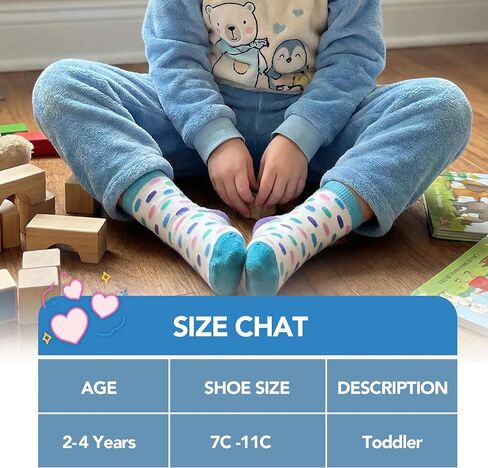 Non-Slip Toddler Socks, Grip Ankle Socks for Girls 2-4 Years (Fits 7C-11C), Colorful Polka Dot, Combed Cotton, Star Grip Bottoms, 2-Pack in Saudi Arabia
