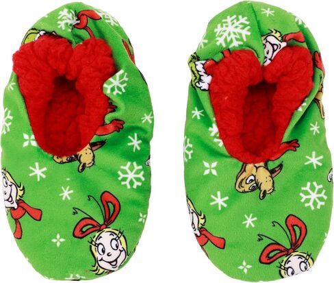 Bioworld The Grinch All-Over Character Print Youth Green Slipper Socks in Kuwait