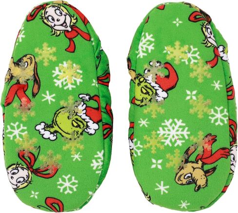 Bioworld The Grinch All-Over Character Print Youth Green Slipper Socks in Kuwait