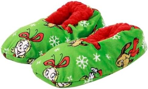 Bioworld The Grinch All-Over Character Print Youth Green Slipper Socks in Kuwait