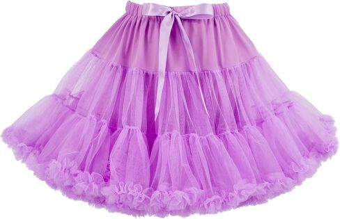 MOLFUJ Women's 3-Layered Puffy Petticoat Skirt, Elastic Waist Soft Tutu Tulle Underskirt for Ballet Dance & Cosplay Party in Saudi Arabia
