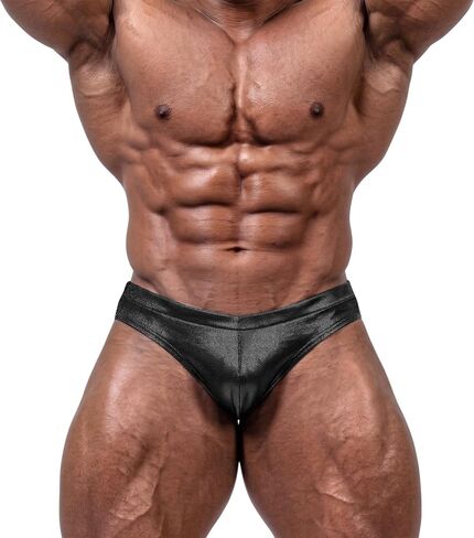 Men’s Bodybuilding Posing Trunks - Classic Physique Competition Suit, IFBB Style, Stretch Elastic Waistband, Black in Saudi Arabia