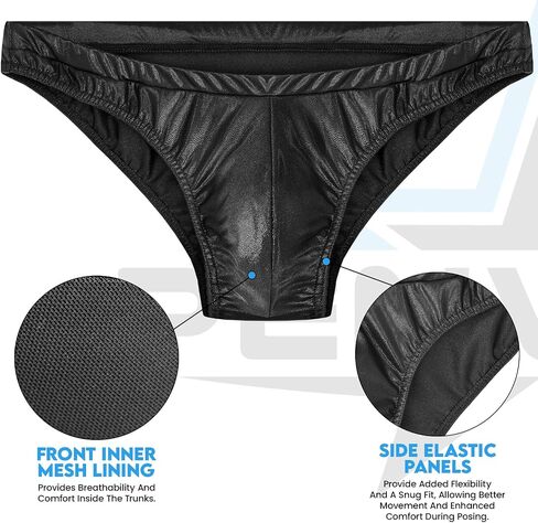 Men’s Bodybuilding Posing Trunks - Classic Physique Competition Suit, IFBB Style, Stretch Elastic Waistband, Black in Saudi Arabia