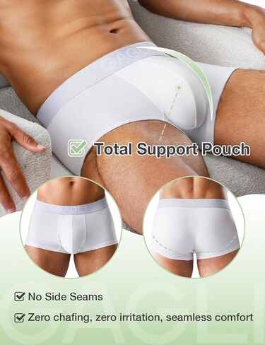 Men's Ultra Comfort Trunks Underwear, Breathable Mesh Boxer Briefs Short Leg 1.5" Inseam Soft Cotton Modal Blend S-XXL in Saudi Arabia