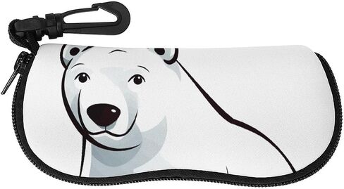 Neoprene Polar Bear Sunglasses Case Waterproof Eyeglass Case with Belt Clip Carabiner Lightweight Eyewear Pouch Soft Protective Sleeve for Reading Driving Computer Glasses in Saudi Arabia