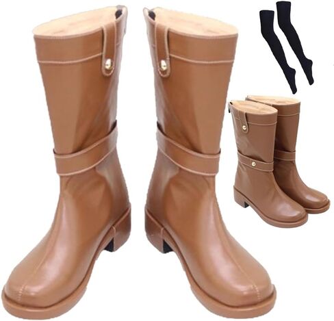 Frieren Cosplay Shoes Boots Frieren Costume Shoe Boot Brown Halloween Women in Saudi Arabia