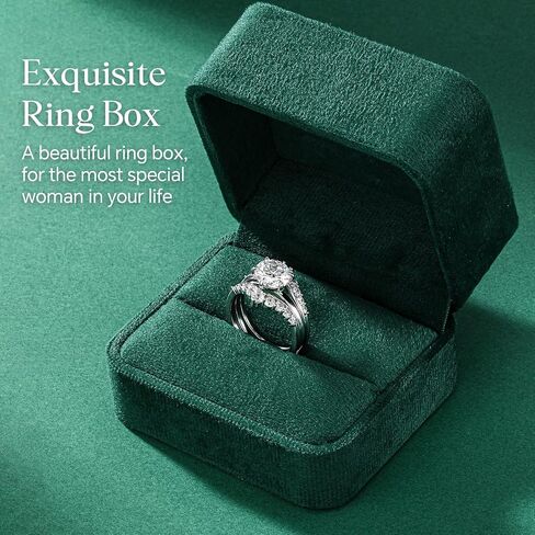 Moissanite Engagement Ring Bridal Set for Women, 3CT Round Cut D Color VVS1, 3-in-1 Wedding Ring Enhancer, Anniversary Promise Gift for Her with Certificate in Saudi Arabia