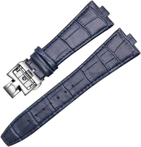 Genuine Leather Strap is Suitable for Vacheron Constantin Overseas Series 4500V 5500V P47040 Stainless Steel Buckle (Color : A-Blue Silver, Size : 25mm-8mm) in Kuwait