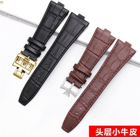 Genuine Leather Strap is Suitable for Vacheron Constantin Overseas Series 4500V 5500V P47040 Stainless Steel Buckle (Color : A-Blue Silver, Size : 25mm-8mm) in Kuwait