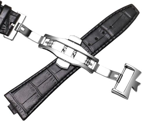Genuine Leather Strap is Suitable for Vacheron Constantin Overseas Series 4500V 5500V P47040 Stainless Steel Buckle (Color : A-Blue Silver, Size : 25mm-8mm) in Kuwait