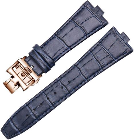 Genuine Leather Strap is Suitable for Vacheron Constantin Overseas Series 4500V 5500V P47040 Stainless Steel Buckle (Color : A-Blue Silver, Size : 25mm-8mm) in Kuwait