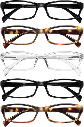 Gaoye Reading Glasses for Women, 5 pack Fashion Readers for Women Spring Hinge Eye Glasses, Blue Light Reading Glasses in Kuwait
