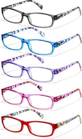 Gaoye Reading Glasses for Women, 5 pack Fashion Readers for Women Spring Hinge Eye Glasses, Blue Light Reading Glasses in Kuwait