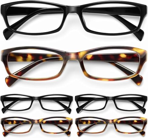 Gaoye Reading Glasses for Women, 5 pack Fashion Readers for Women Spring Hinge Eye Glasses, Blue Light Reading Glasses in Kuwait