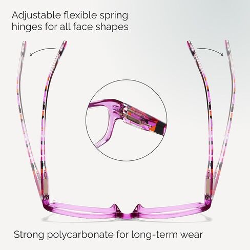Gaoye Reading Glasses for Women, 5 pack Fashion Readers for Women Spring Hinge Eye Glasses, Blue Light Reading Glasses in Kuwait