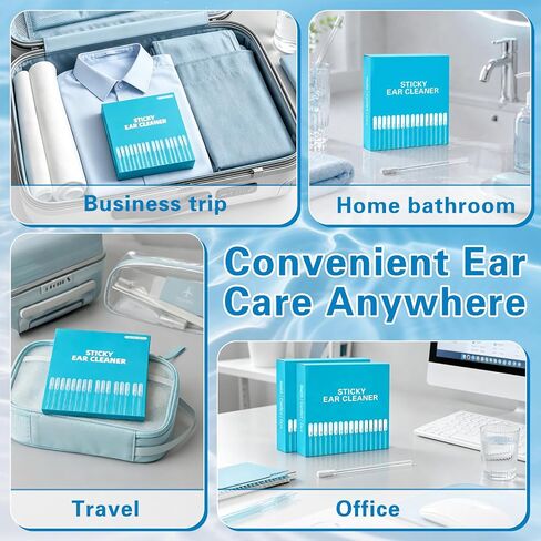 72 Pcs Sticky Ear Cleaning Stick,Reusable Earwax Removal Adhesive Swabs | Sticky Earwax Removal Sticks with Soft Rubber Head,Gentle Ear Cleaner, Washable Portable Ear Cleaning Tools for All Ages in Saudi Arabia