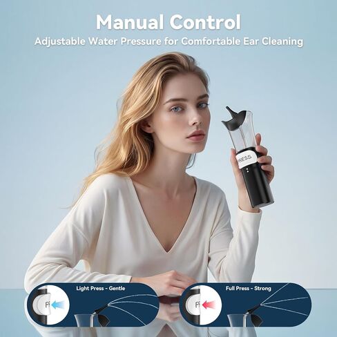 Upgraded Ear Wax Removal Kit, Integrated 2-in-1 Ear Cleaner with Built-in Collection Basin for No-Mess Ear Cleaning, One-Handed Ear Wax Removal Tool with 120ml Reservoir, Safe Ear Irrigation Flushing System for Adults & Kids in Saudi Arabia
