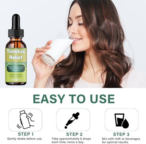 Tinnitus Relief for Ringing Ears, Natural Ingredient Drops for Ear Ringing, Soothing Tinnitus Oil to Support Auditory Wellness and Headache Relief in Saudi Arabia