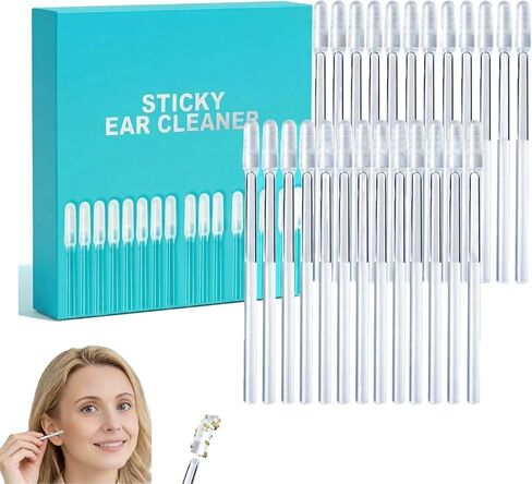Sticky Cleaning Ear Stick, Gentle Reusable Soft Spiral Head Adhesive Ear Pick for Safe Ear Cleaning, with Gentle Removal Stick for All Ages 48 pcs in Saudi Arabia