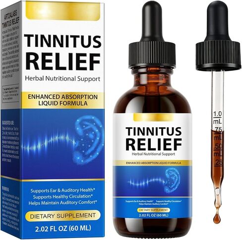 Tinnitus Ear Drops, Tinnitus Relief for Ringing Ears, Improve Ear Health and Clarify Sounds, Effective Tinnitus Support for Men & Women (2 fl.oz) in Saudi Arabia