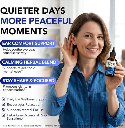 Tinnitus Ear Drops, Tinnitus Relief for Ringing Ears, Improve Ear Health and Clarify Sounds, Effective Tinnitus Support for Men & Women (2 fl.oz) in Saudi Arabia