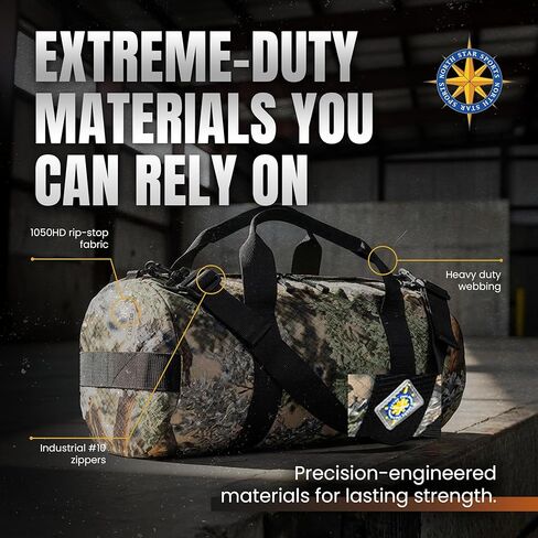 175L Extreme Duffel Bag, Heavy-Duty Gear Bag, 1050D Tuff Cloth, Diamond Ripstop, Reinforced Stitching - Blue (18" x 42") in Saudi Arabia