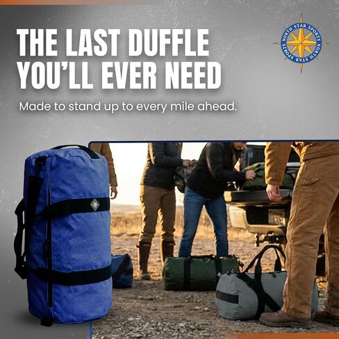 175L Extreme Duffel Bag, Heavy-Duty Gear Bag, 1050D Tuff Cloth, Diamond Ripstop, Reinforced Stitching - Blue (18" x 42") in Saudi Arabia