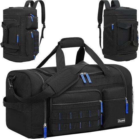 Gym Bag for Men Women with Shoes Compartment 3-in-1 Sports Travel Duffel Bag Multipurpose Weekender Overnight Backpack with Wet Pocket - Black in Saudi Arabia