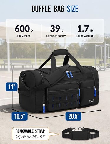 Gym Bag for Men Women with Shoes Compartment 3-in-1 Sports Travel Duffel Bag Multipurpose Weekender Overnight Backpack with Wet Pocket - Black in Saudi Arabia