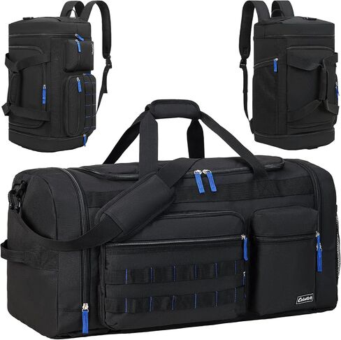 Gym Bag for Men Women with Shoes Compartment 3-in-1 Sports Travel Duffel Bag Multipurpose Weekender Overnight Backpack with Wet Pocket - Black in Saudi Arabia