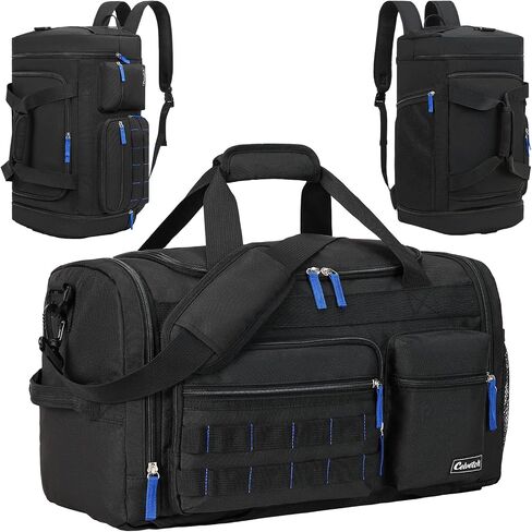 Gym Bag for Men Women with Shoes Compartment 3-in-1 Sports Travel Duffel Bag Multipurpose Weekender Overnight Backpack with Wet Pocket - Black in Saudi Arabia