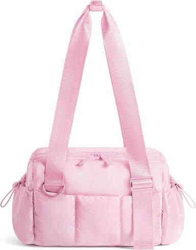 Uselike Small Gym Bag for Women, 7L Mini Duffle Bag for Travel, Lightweight Quilted Puffer Bag for Daily, Cute Shoulder Bag for Dance with Wet Pocket (Black) in Saudi Arabia
