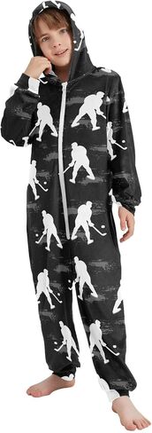 Bigfoot Sasquatch Unisex Onesie Pajamas One-Piece Costume Hooded Sleepwear Jumpsuit 4-14Y in Kuwait