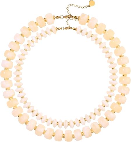 Giovanchi 2Pcs Chunky Beaded Necklaces for Women Trendy - Colorful Resin Bead Necklace - Boho Statement Choker Necklace Summer Beach Jewelry Mothers Day Gifts for Mom in Saudi Arabia