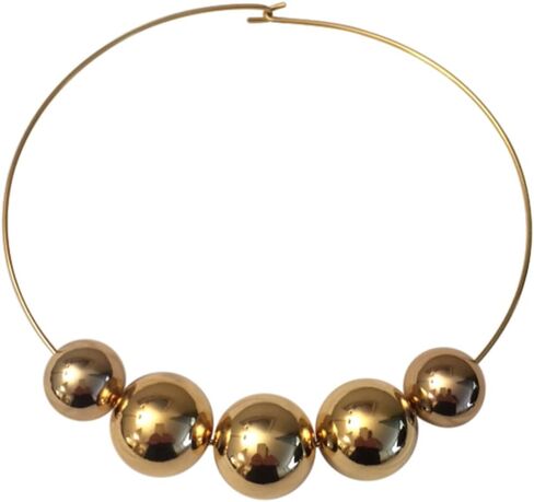 Kenneth Jay Lane-5 SILVER BEADS ON SILVER WIRE NECKLACE in Kuwait