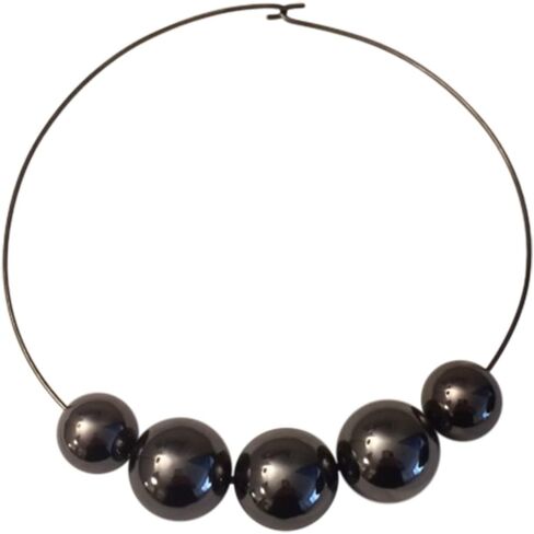 Kenneth Jay Lane-5 SILVER BEADS ON SILVER WIRE NECKLACE in Kuwait