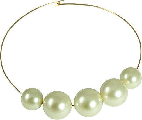 Kenneth Jay Lane-5 SILVER BEADS ON SILVER WIRE NECKLACE in Kuwait