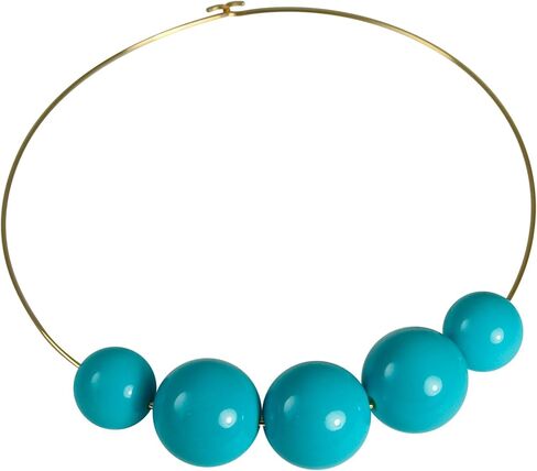 Kenneth Jay Lane-5 SILVER BEADS ON SILVER WIRE NECKLACE in Kuwait