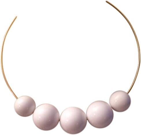 Kenneth Jay Lane-5 SILVER BEADS ON SILVER WIRE NECKLACE in Kuwait