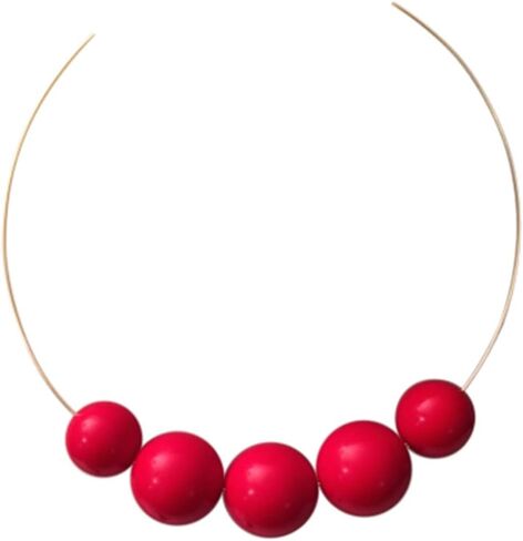 Kenneth Jay Lane-5 SILVER BEADS ON SILVER WIRE NECKLACE in Kuwait