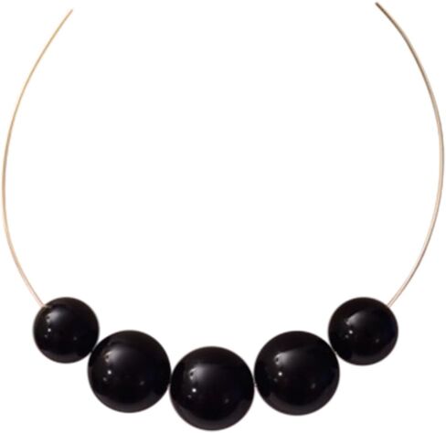 Kenneth Jay Lane-5 SILVER BEADS ON SILVER WIRE NECKLACE in Kuwait