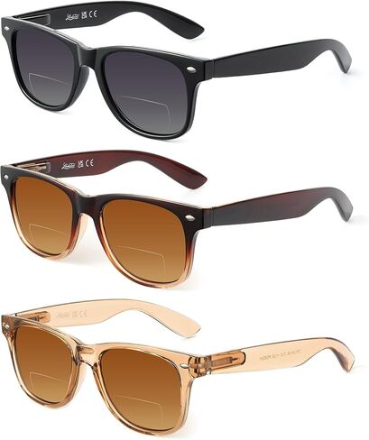 LADEESSE 3 Pack Bifocal Reading Sunglasses for Women, UV400 Sun Readers Glasses Spring Hinge Outdoor Sunglasses in Saudi Arabia