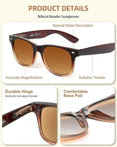 LADEESSE 3 Pack Bifocal Reading Sunglasses for Women, UV400 Sun Readers Glasses Spring Hinge Outdoor Sunglasses in Saudi Arabia