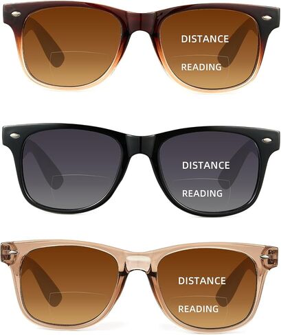 LADEESSE 3 Pack Bifocal Reading Sunglasses for Women, UV400 Sun Readers Glasses Spring Hinge Outdoor Sunglasses in Saudi Arabia