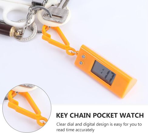 INOOMP 12Pcs Keychain Pocket Watch Mini Key Ring Digital Watch Clip on Portable Keychain for Men Women in Kuwait